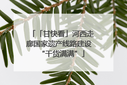 「甘快看」河西走廊国家遗产线路建设“干货满满”