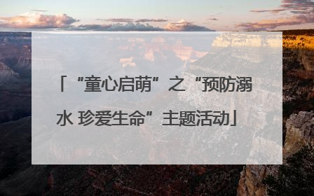 “童心启萌”之“预防溺水 珍爱生命”主题活动