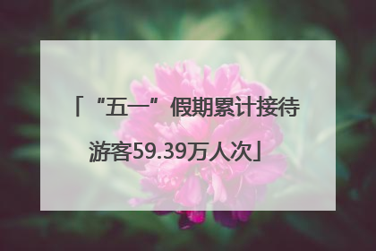 “五一”假期累计接待游客59.39万人次