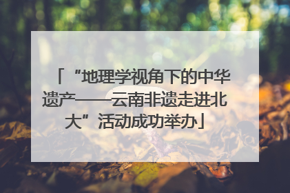 “地理学视角下的中华遗产——云南非遗走进北大”活动成功举办