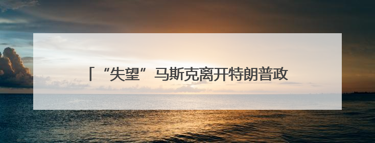 “失望”马斯克离开特朗普政府 媒体称当天两人未交谈