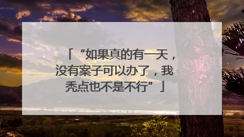 “如果真的有一天，没有案子可以办了，我秃点也不是不行”