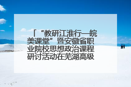 “教研江淮行—皖美课堂”暨安徽省职业院校思想政治课程研讨活动在芜湖高级职业技术学校举行