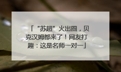“苏超”火出圈，贝克汉姆都来了！网友打趣：这是名师一对一