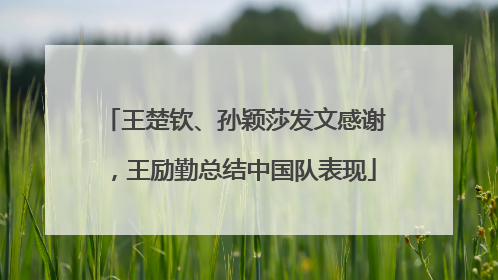 王楚钦、孙颖莎发文感谢，王励勤总结中国队表现