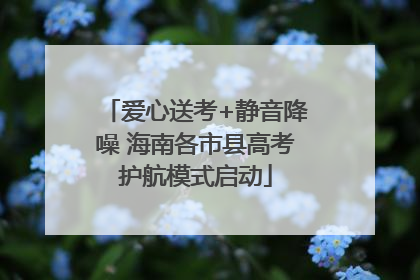 爱心送考+静音降噪 海南各市县高考护航模式启动