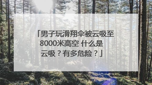 男子玩滑翔伞被云吸至8000米高空 什么是云吸？有多危险？