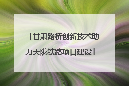 甘肃路桥创新技术助力天陇铁路项目建设