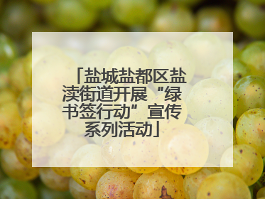 盐城盐都区盐渎街道开展“绿书签行动”宣传系列活动