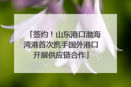 签约！山东港口渤海湾港首次携手国外港口开展供应链合作