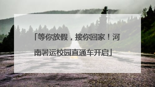 等你放假，接你回家！河南暑运校园直通车开启
