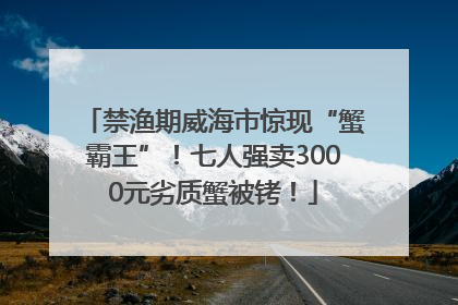 禁渔期威海市惊现“蟹霸王”！七人强卖3000元劣质蟹被铐！