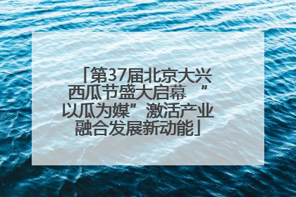 第37届北京大兴西瓜节盛大启幕 “以瓜为媒”激活产业融合发展新动能