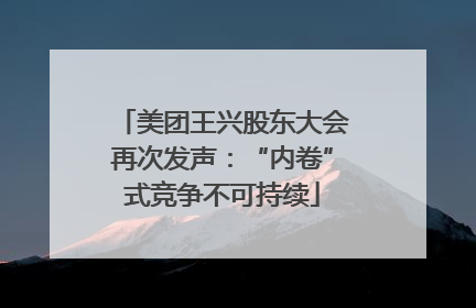 美团王兴股东大会再次发声：“内卷”式竞争不可持续