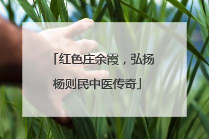 红色庄余霞，弘扬杨则民中医传奇