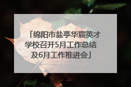 绵阳市盐亭华宸英才学校召开5月工作总结及6月工作推进会