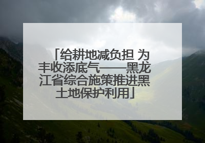 给耕地减负担 为丰收添底气——黑龙江省综合施策推进黑土地保护利用