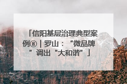 信阳基层治理典型案例⑧｜罗山：“微品牌”调出“大和谐”