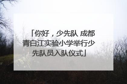 你好，少先队 成都青白江实验小学举行少先队员入队仪式