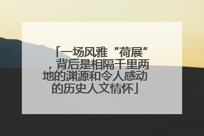 一场风雅“荷展”，背后是相隔千里两地的渊源和令人感动的历史人文情怀