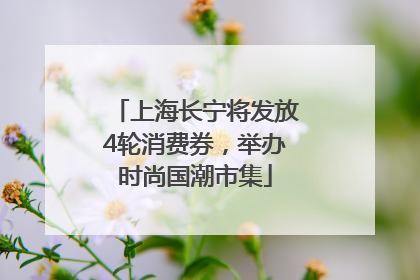 上海长宁将发放4轮消费券，举办时尚国潮市集