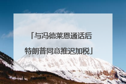 与冯德莱恩通话后 特朗普同意推迟加税