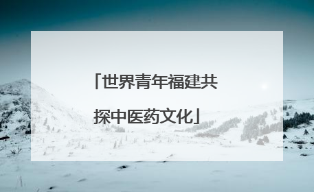 世界青年福建共探中医药文化
