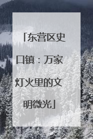 东营区史口镇：万家灯火里的文明微光