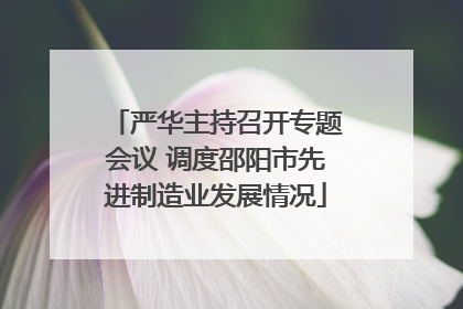 严华主持召开专题会议 调度邵阳市先进制造业发展情况