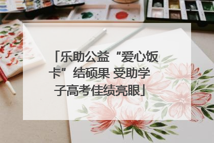 乐助公益“爱心饭卡”结硕果 受助学子高考佳绩亮眼