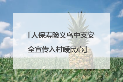 人保寿险义乌中支安全宣传入村暖民心