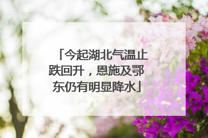 今起湖北气温止跌回升，恩施及鄂东仍有明显降水