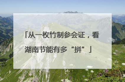 从一枚竹制参会证，看湖南节能有多“拼”
