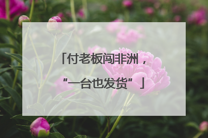 付老板闯非洲，“一台也发货”