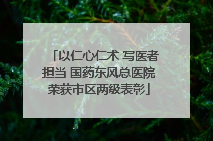 以仁心仁术 写医者担当 国药东风总医院荣获市区两级表彰