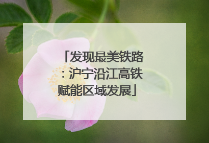 发现最美铁路：沪宁沿江高铁赋能区域发展