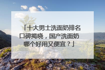 十大男士洗面奶排名口碑揭晓，国产洗面奶哪个好用又便宜？