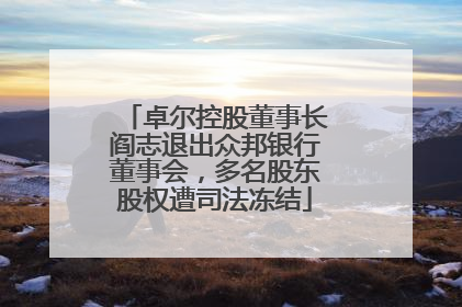 卓尔控股董事长阎志退出众邦银行董事会，多名股东股权遭司法冻结