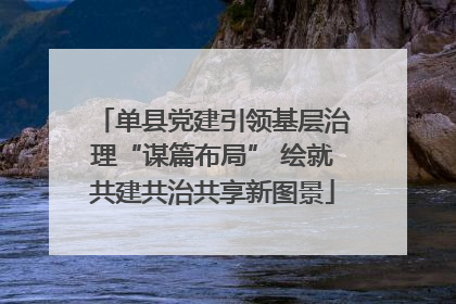 单县党建引领基层治理“谋篇布局” 绘就共建共治共享新图景