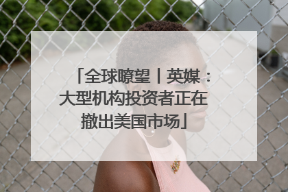 全球瞭望丨英媒：大型机构投资者正在撤出美国市场