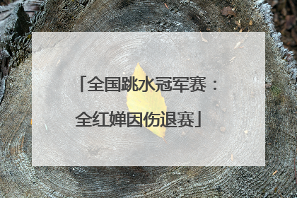 全国跳水冠军赛：全红婵因伤退赛