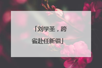 刘学圣，跨省赴任新疆