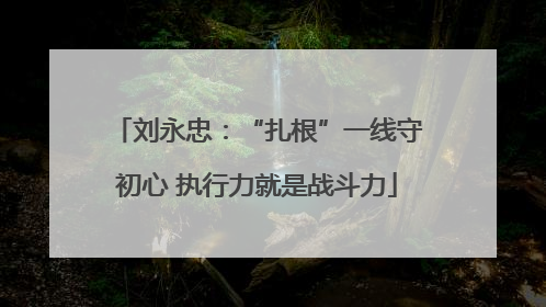 刘永忠：“扎根”一线守初心 执行力就是战斗力