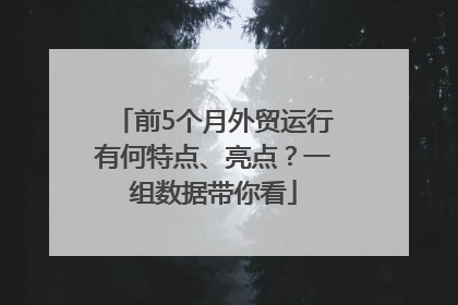 前5个月外贸运行有何特点、亮点？一组数据带你看