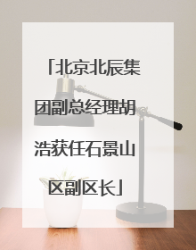 北京北辰集团副总经理胡浩获任石景山区副区长