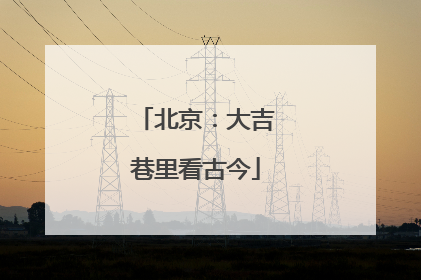 北京：大吉巷里看古今