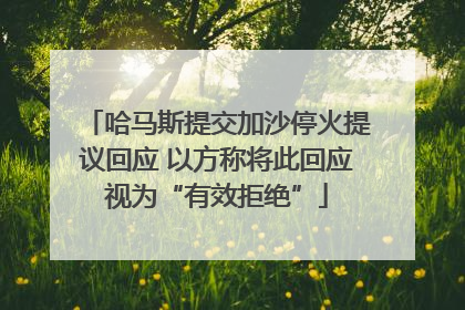 哈马斯提交加沙停火提议回应 以方称将此回应视为“有效拒绝”