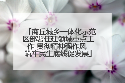 商丘城乡一体化示范区部署住建领域重点工作 贯彻精神强作风 筑牢民生底线促发展