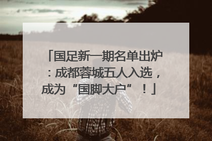 国足新一期名单出炉：成都蓉城五人入选，成为“国脚大户”！