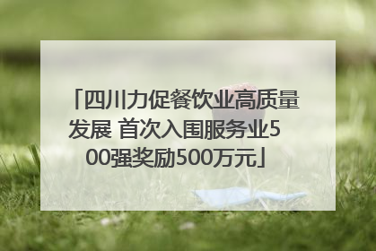四川力促餐饮业高质量发展 首次入围服务业500强奖励500万元